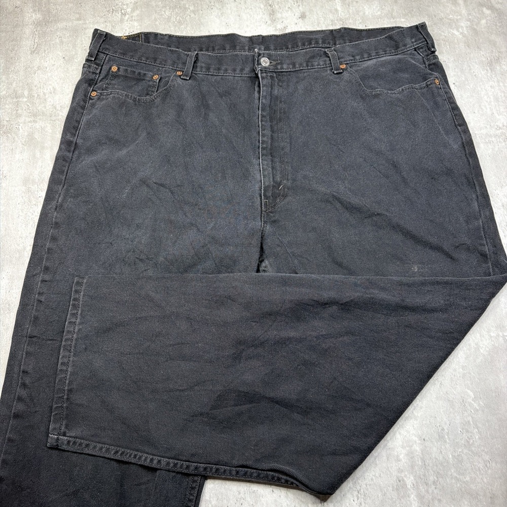Levis 550 Jeans Mens 48x32 Black Denim Relaxed Fit Tapered Leg Casual Work USA